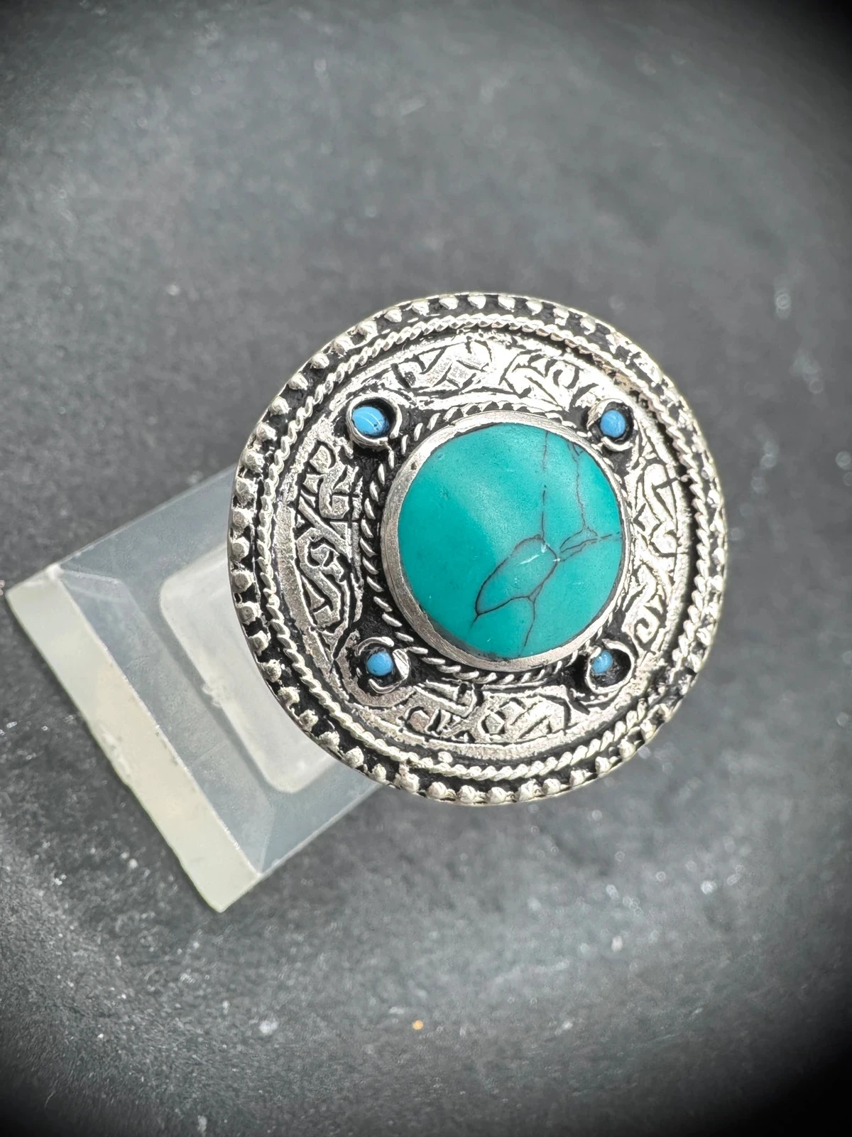 Bague racine turquoise – photo 3